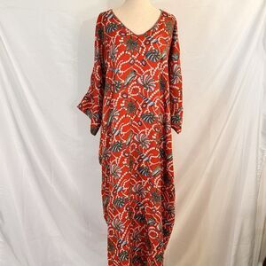 1980s MARY MCFADDEN COLLECTION I Vintage Seashell Kaftan Dress MuMu OS
